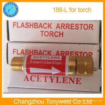 Apoio de flashback de acetileno 188L para tocha